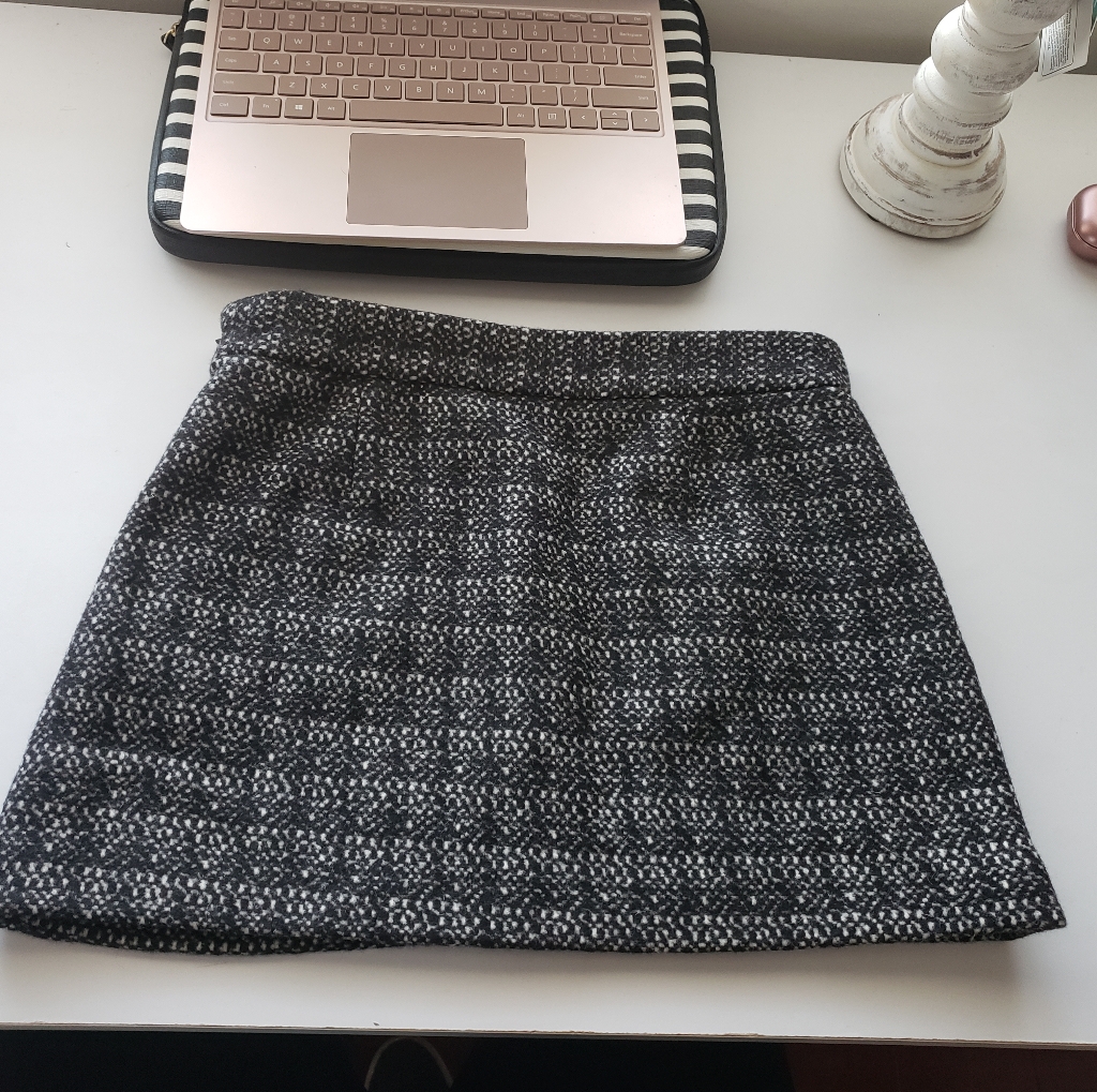 Theory Cashmere Angora Virgin Wool Plaid Skirt